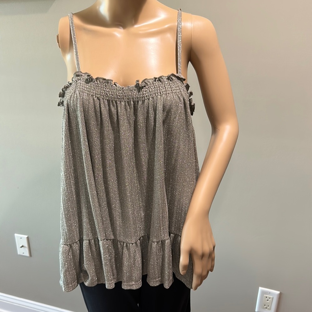 Anthropologie Amadi XL Silver Shimmer baby doll XL new with tags